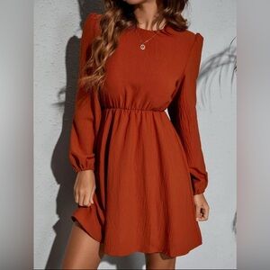 SHEIN Solid Keyhole Back Dress | S